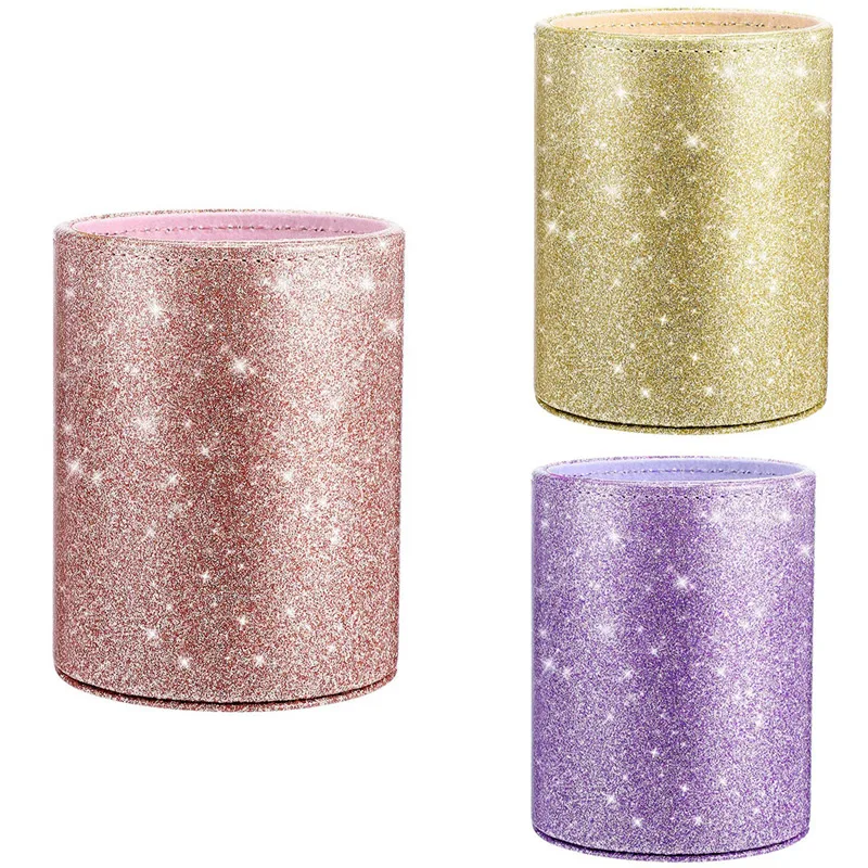 PU Glitter Pen Holder Pencil Cup Shiny Makeup Brush Holder Organizer Cup for Desk Office Clroom Home 
PU Glitter Pen Holder Pencil Cup Shiny Makeup Brush Holder Organizer Cup for Desk Office Clroom Home