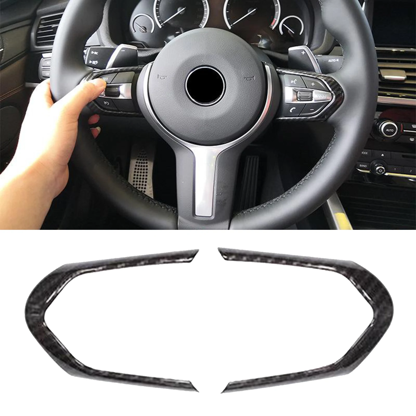 2PCS Interiors Steering Wheel Button Switch Frame Trim Sticker for M3 
2PCS Interiors Steering Wheel Button Switch Frame Trim Sticker for M3