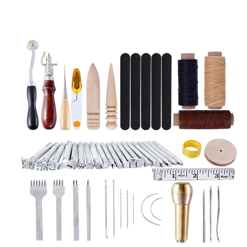 Professional Leather Craft Tool Kit Hand Sewing Tools Punching Carving Material Saddle Set Accessories Diy Tool Set 59 Pcs
Professional Leather Craft Tool Kit Hand Sewing Tools Punching Carving Material Saddle Set Accessories Diy Tool Set 59 Pcs