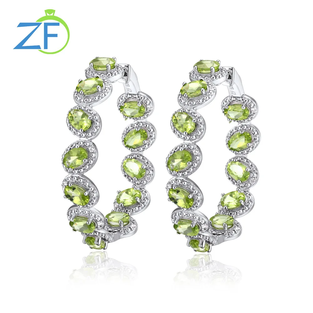 GZ ZONGFA 925 Sterling Silver Big Hoop Earrings for Women Oval 6*4 mm 11ct Natural Peridot Earrings Fashion Fine Jewelry 
GZ ZONGFA 925 Sterling Silver Big Hoop Earrings for Women Oval 6*4 mm 11ct Natural Peridot Earrings Fashion Fine Jewelry