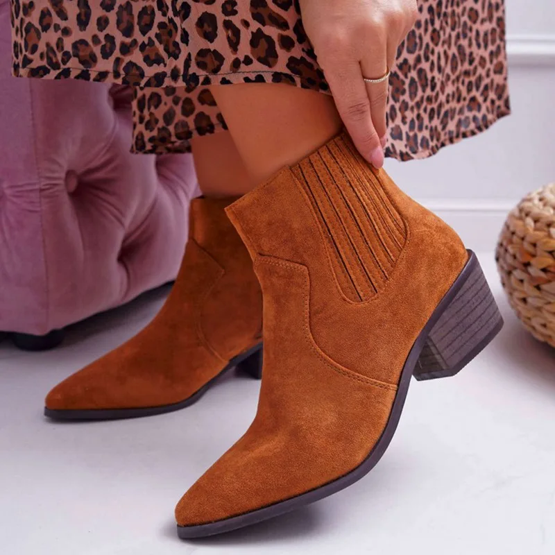 Women Boots Chelsea Boots Suede Pointed Toe Ankle Boots Women Shoes Casual Mid Heels Autunm Winter Zipper Footwear Botas Mujer
Women Boots Chelsea Boots Suede Pointed Toe Ankle Boots Women Shoes Casual Mid Heels Autunm Winter Zipper Footwear Botas Mujer
