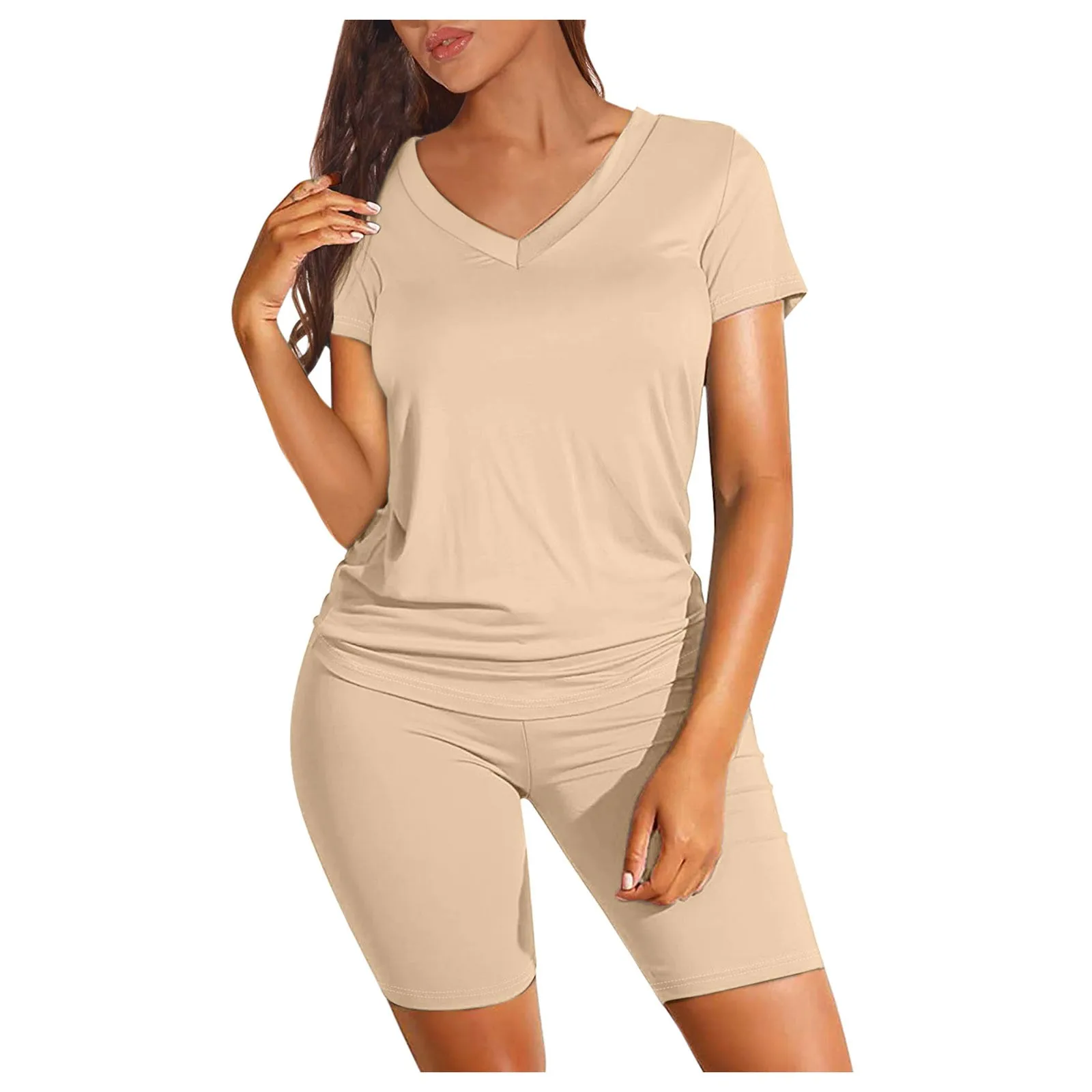Women's Casual Solid All-match Sport Fashion Short Sleeve V-neck Suit Vetement Femme Top Summer Топик Женский 2021@Q
Women's Casual Solid All-match Sport Fashion Short Sleeve V-neck Suit Vetement Femme Top Summer Топик Женский 2021@Q