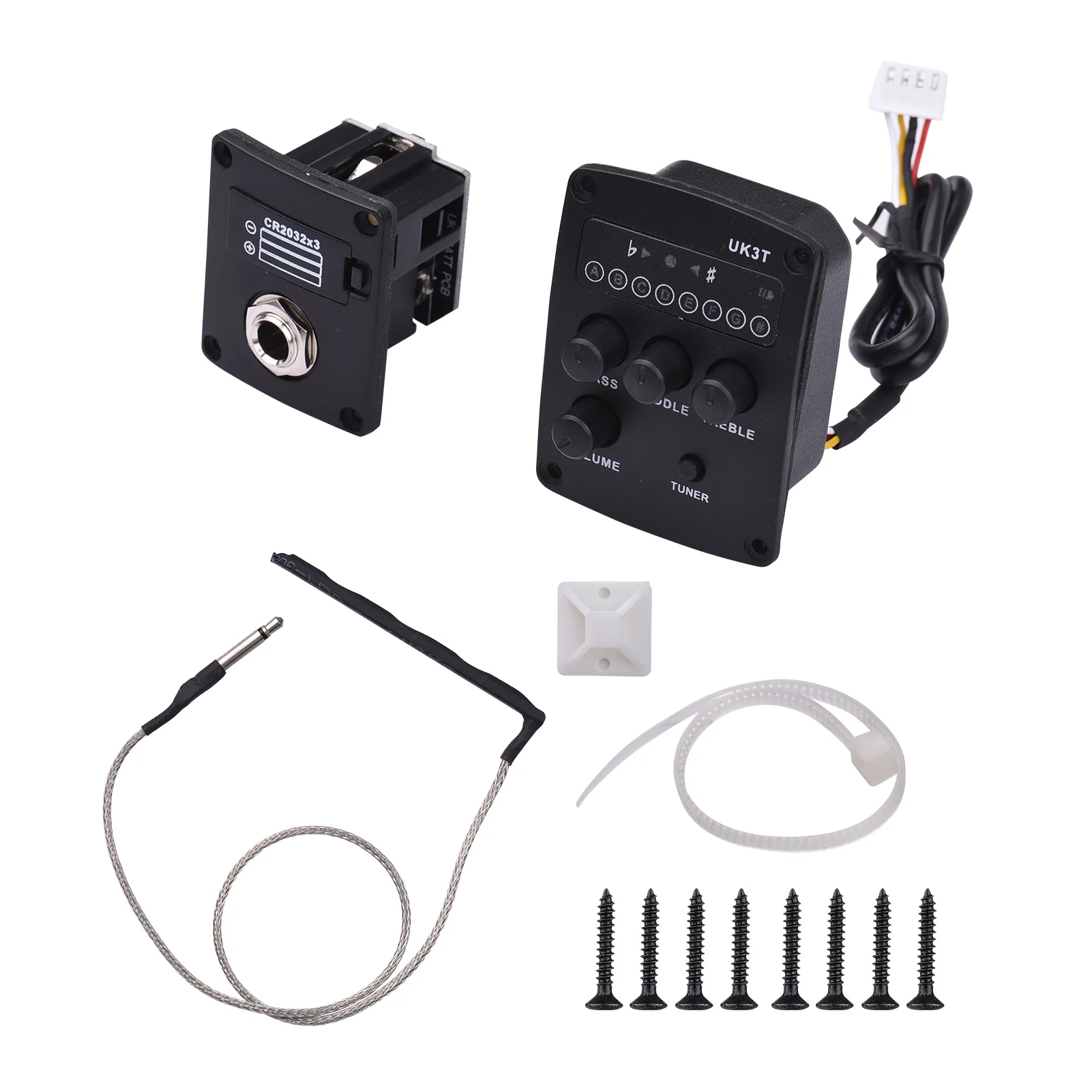 Muslady Ukulele Peizo Pickup Preamp Amplifier 3-Band EQ Equalizer Tuner System Ukulele Accessaries 
Muslady Ukulele Peizo Pickup Preamp Amplifier 3-Band EQ Equalizer Tuner System Ukulele Accessaries