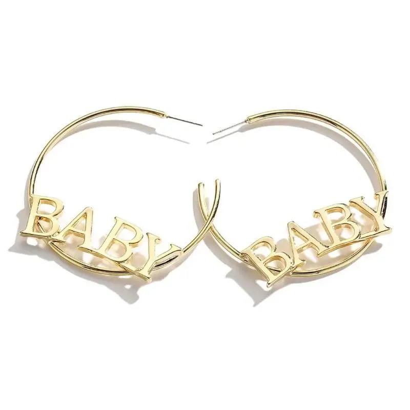 Alphabet Baby Letters Big Circle Hoop Earrings For Women Fashion Hip Hop Jewelry T84B
Alphabet Baby Letters Big Circle Hoop Earrings For Women Fashion Hip Hop Jewelry T84B