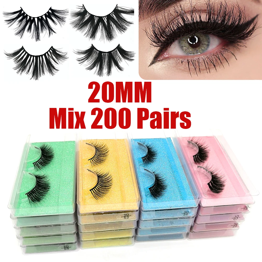 VISIBLE 20mm 3D Mink False Eyelashes Wholesale Items 200/100/50/5Pairs Fluffy Natural Eyelashes Handmade Reusable False Lashes
VISIBLE 20mm 3D Mink False Eyelashes Wholesale Items 200/100/50/5Pairs Fluffy Natural Eyelashes Handmade Reusable False Lashes
