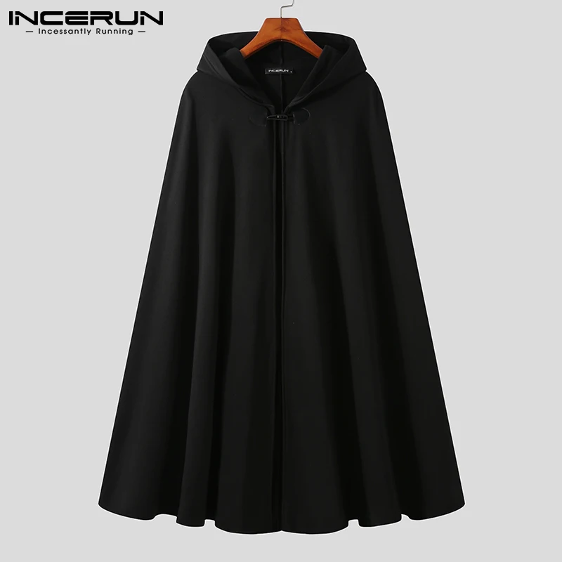 INCERUN Autumn Men Cloak Coats Hooded Solid Color Loose Cape One Button Long Trench 2021 Streetwear Fashion Casual Ponchos Men
INCERUN Autumn Men Cloak Coats Hooded Solid Color Loose Cape One Button Long Trench 2021 Streetwear Fashion Casual Ponchos Men