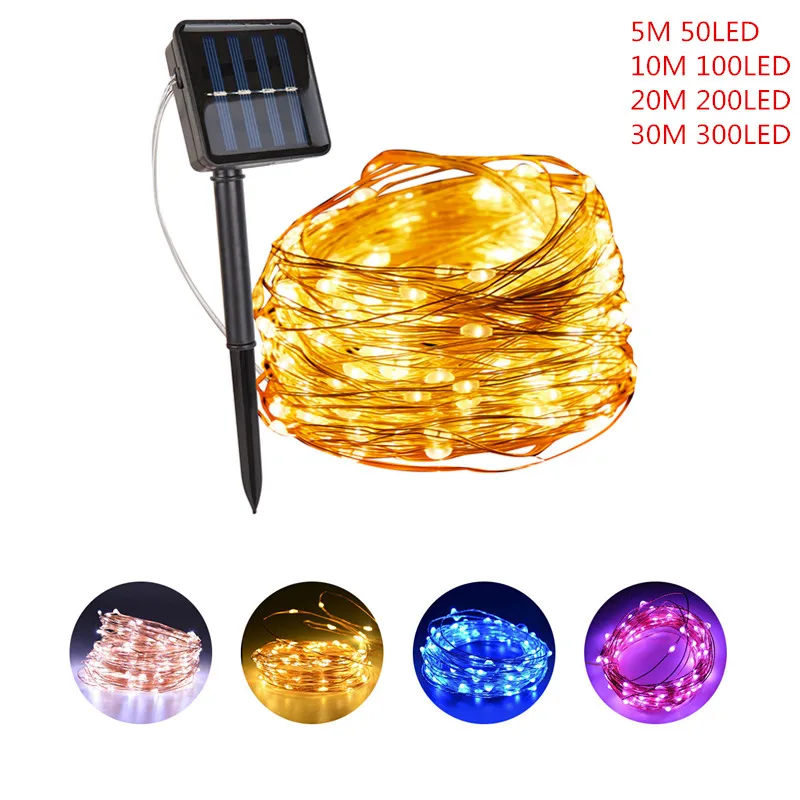 Solar String Fairy Lights 10m 100LED / 5M 50 LED Waterproof Outdoor Garland Solar Power Lamp Christmas for Garden Decoration
Solar String Fairy Lights 10m 100LED / 5M 50 LED Waterproof Outdoor Garland Solar Power Lamp Christmas for Garden Decoration