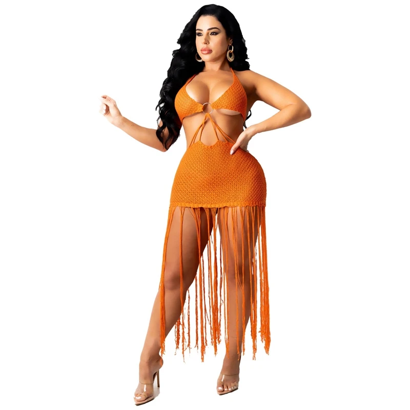 Summer Sexy Dress Knitte Tube Top Beach Dress Tassel Crochet Swimsuit Cover Up Vestidos Female Bathing Suit Wholesale Items
Summer Sexy Dress Knitte Tube Top Beach Dress Tassel Crochet Swimsuit Cover Up Vestidos Female Bathing Suit Wholesale Items