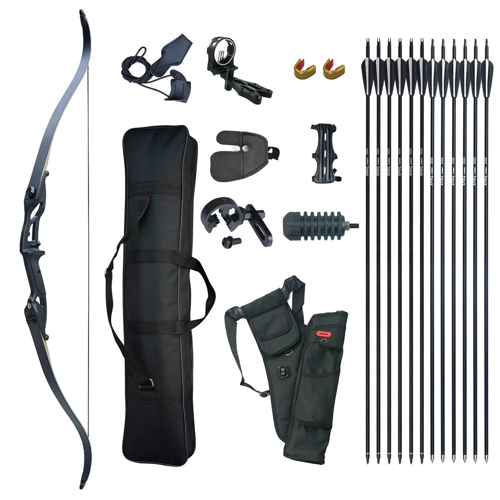 Hunting Recurve Bow and Arrow Set for Adults Kit Archery Hunting Target Practice Takedown Longbow 30-50 lbs Right Handed
Hunting Recurve Bow and Arrow Set for Adults Kit Archery Hunting Target Practice Takedown Longbow 30-50 lbs Right Handed