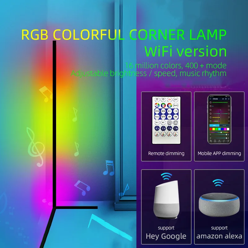 RGB LED Floor Lamp Bedroom Bedside Decoration Atmosphere Lamp Corner Floor Lamp WIFI Bluetooth App and Remote Control Indoor
RGB LED Floor Lamp Bedroom Bedside Decoration Atmosphere Lamp Corner Floor Lamp WIFI Bluetooth App and Remote Control Indoor