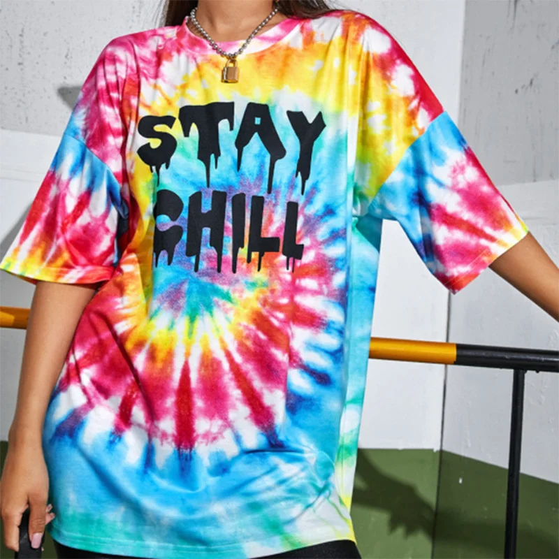 Tie Dye Letter Printing Oversized T Shirt Women Streetwear Top New Summer Plus Size Casual Short Sleeve Tshirt High Street 2021
Tie Dye Letter Printing Oversized T Shirt Women Streetwear Top New Summer Plus Size Casual Short Sleeve Tshirt High Street 2021