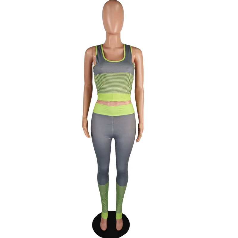 Gradient Color Print Two Piece Set Tracksuit For Women O Neck Sleeveless Crop Top And High Waist Pencil Legging Sporty Outfits 
Gradient Color Print Two Piece Set Tracksuit For Women O Neck Sleeveless Crop Top And High Waist Pencil Legging Sporty Outfits