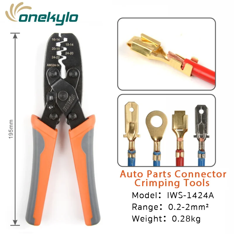 IWISS IWS-1424A Open Barrel Terminal Crimper Pliers Tool for Molex Style Delphi AMP TYCO Terminals Crimper Open Barrel 24-14 AWG
IWISS IWS-1424A Open Barrel Terminal Crimper Pliers Tool for Molex Style Delphi AMP TYCO Terminals Crimper Open Barrel 24-14 AWG