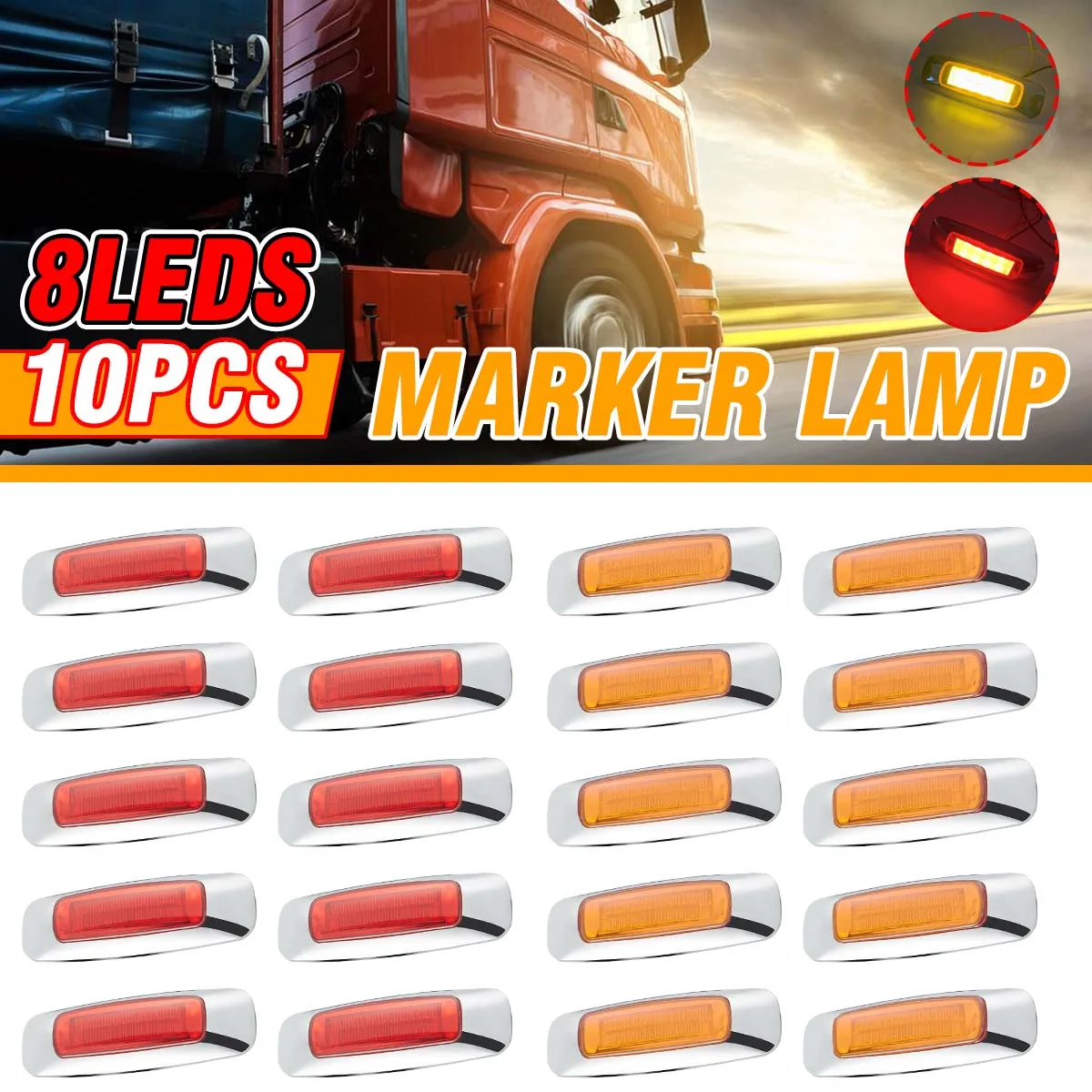 2/4/6/10pcs 12V 24V LED Car Truck Side Marker Light Tail Lights Signal Lamp Indicator Side Lights Trailer Lorry Caravan Bus Boat
2/4/6/10pcs 12V 24V LED Car Truck Side Marker Light Tail Lights Signal Lamp Indicator Side Lights Trailer Lorry Caravan Bus Boat