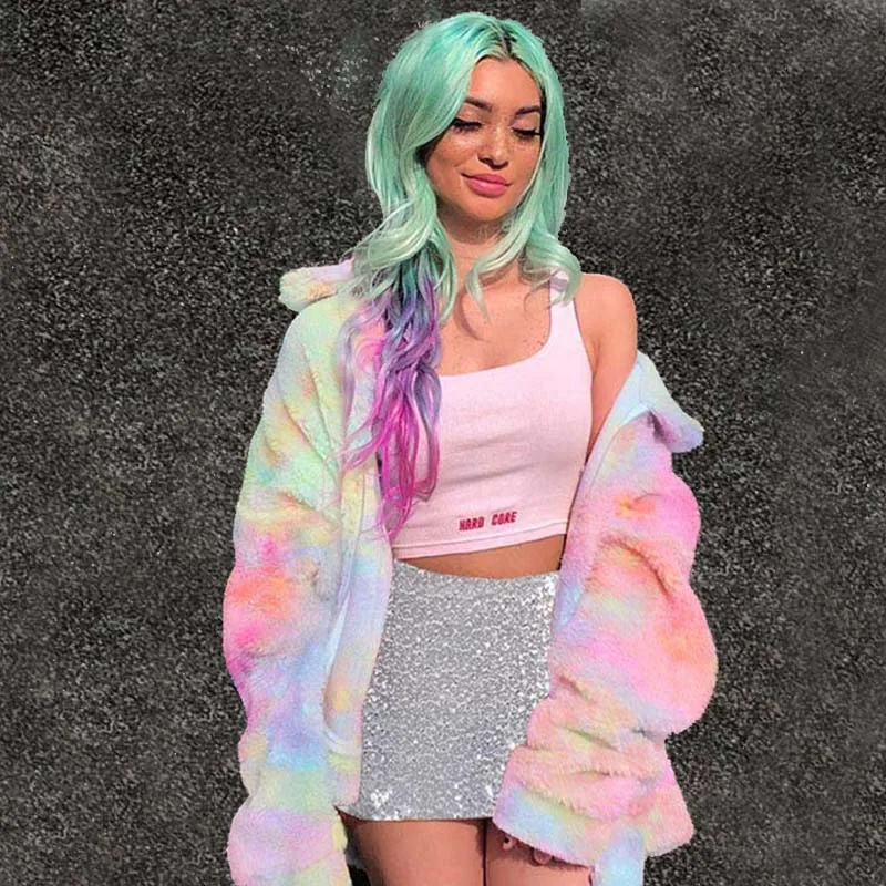 Fashion Autumn Winter Rainbow Color Faux Fur Female Jacket Plus Thick Keep Warm Zipper Coat Chaqueta Mujer Oversized Streetwear
Fashion Autumn Winter Rainbow Color Faux Fur Female Jacket Plus Thick Keep Warm Zipper Coat Chaqueta Mujer Oversized Streetwear