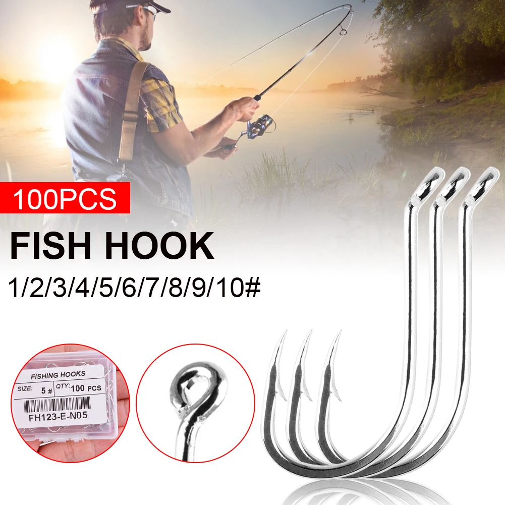 100 PCS Fishing Hooks High Carbon Steel Fishhook Sharp Strong Jig Hook Fishing Accessories Gears Tackle Fishing tackle
100 PCS Fishing Hooks High Carbon Steel Fishhook Sharp Strong Jig Hook Fishing Accessories Gears Tackle Fishing tackle