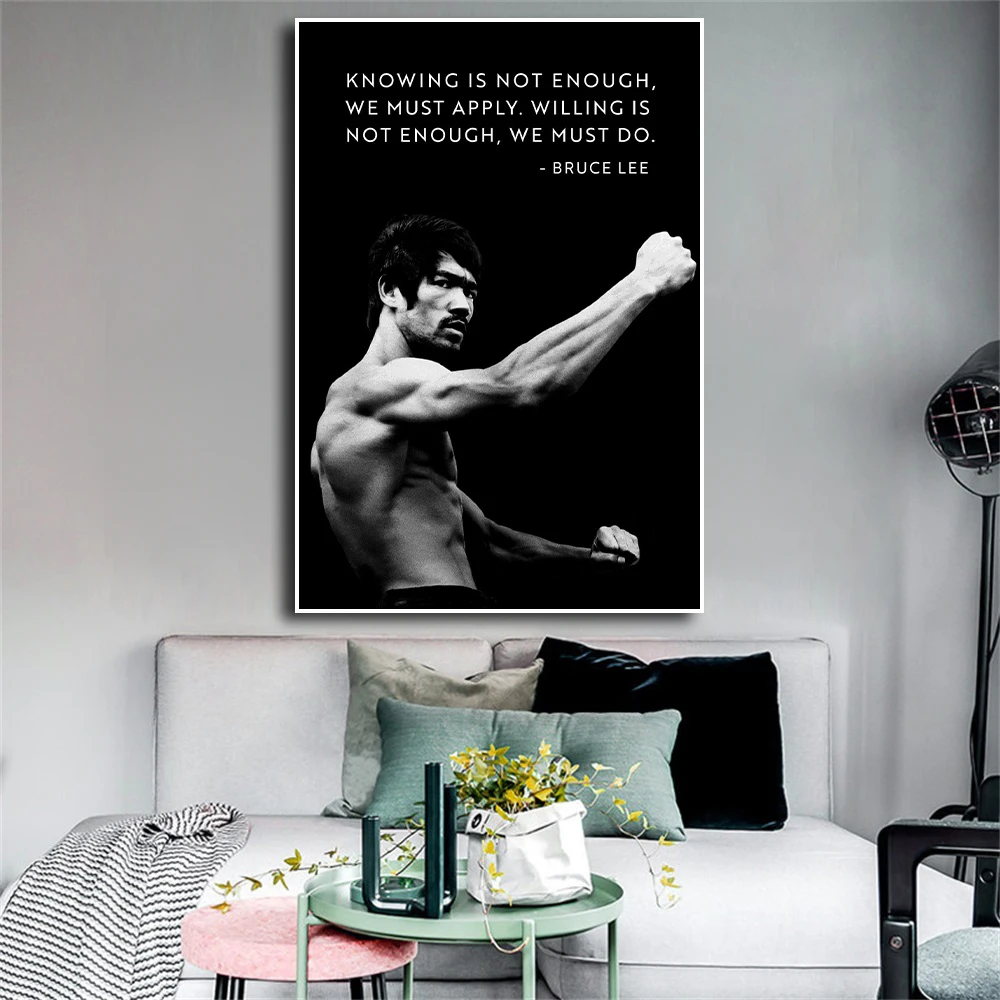 Bruce Lee Motivating Quote Poster and Prints Wall Canvas Martial Arts Sports Art Painting Portrait for Living Room Home Decor
Bruce Lee Motivating Quote Poster and Prints Wall Canvas Martial Arts Sports Art Painting Portrait for Living Room Home Decor