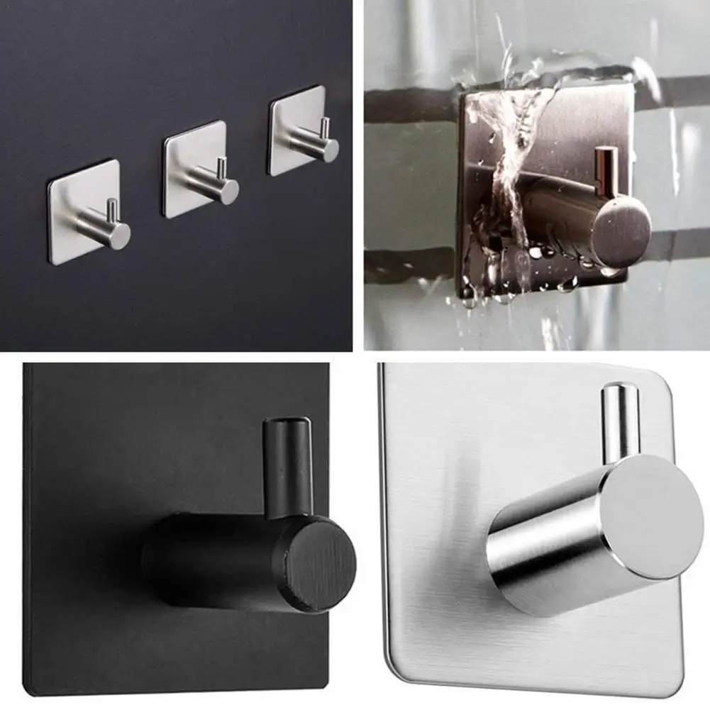 

1pcs Space Aluminum Bathroom Clothes Hook Single Hook, Behind Hook Kitchen Toilet And Door, Metal Traceless Hook W1C5
