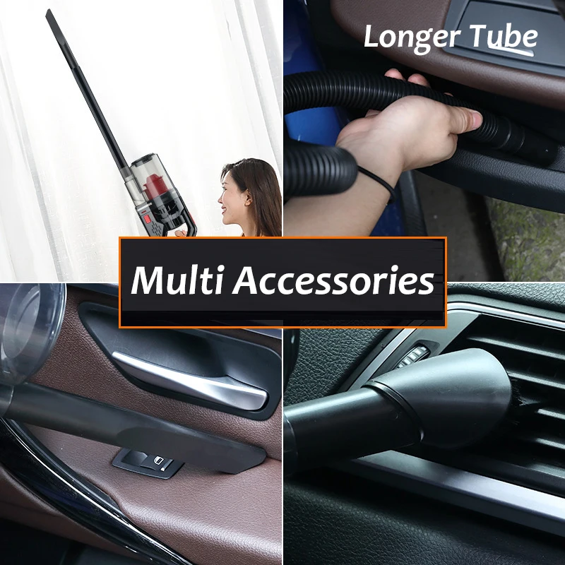 Car Vacuum Cleaner 150W 6000PA Wireless Rechargeable Vacuum Cleaner Strong Power Suction Handheld Vacuum Wet/Dry
Car Vacuum Cleaner 150W 6000PA Wireless Rechargeable Vacuum Cleaner Strong Power Suction Handheld Vacuum Wet/Dry