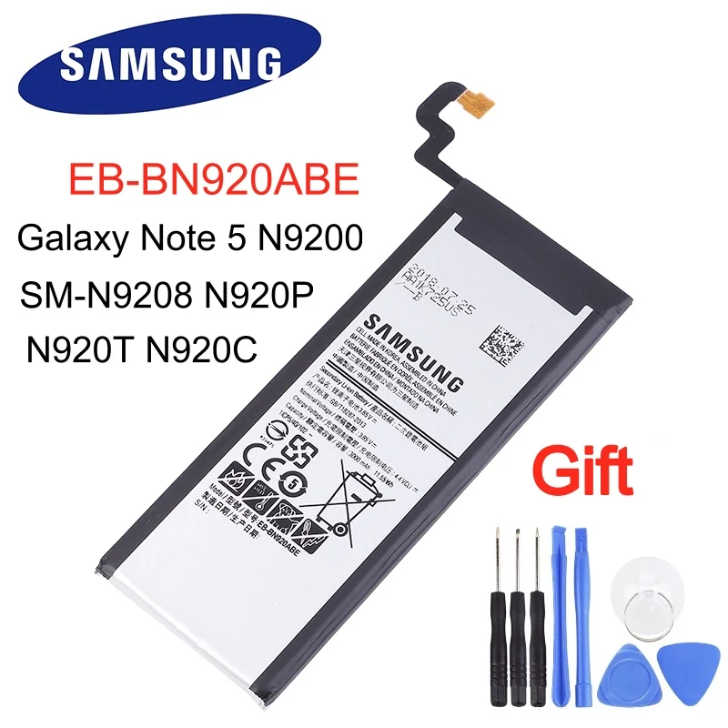 SAMSUNG оригинальная EB BN920ABE 3000 мА/ч батарея для Samsung Galaxy Note 5 N9200 N920T N920C N920P N920A Note5 SM N9208