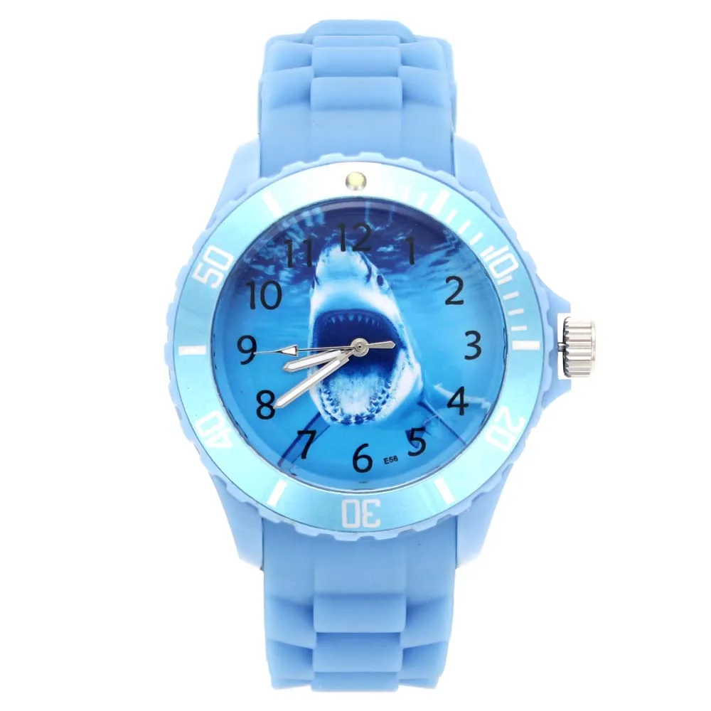 Sharks Attacks Great White Shark Fish Pattern Ladies Watches Fashion Jewelry Men Women Silicone Band Casual Sport Wrist Watch
Sharks Attacks Great White Shark Fish Pattern Ladies Watches Fashion Jewelry Men Women Silicone Band Casual Sport Wrist Watch