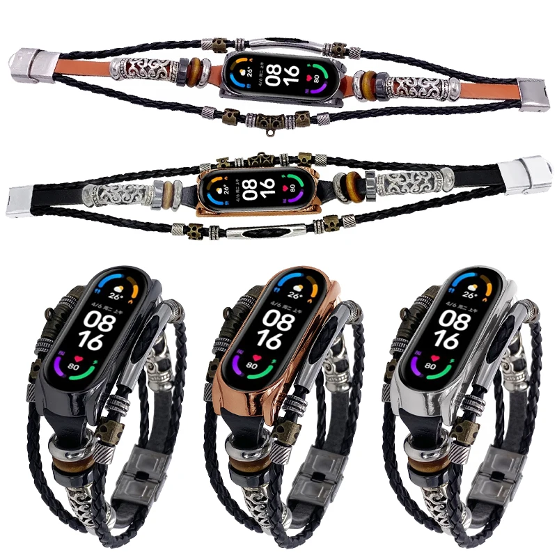 DIY Leather Straps For Xiaomi mi Band 6 5 4 3 Fashion Ethnic Style Retro Watch Band On miband 5 4 correa pulseira
DIY Leather Straps For Xiaomi mi Band 6 5 4 3 Fashion Ethnic Style Retro Watch Band On miband 5 4 correa pulseira