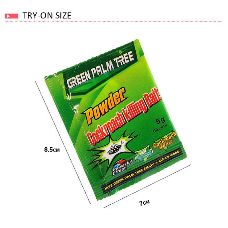 

10 Packs Green Leaf Powder Cockroach Repellent Cockroach Bait Killer Trap Pest Control Effective Killing Kitchen Supplies Home