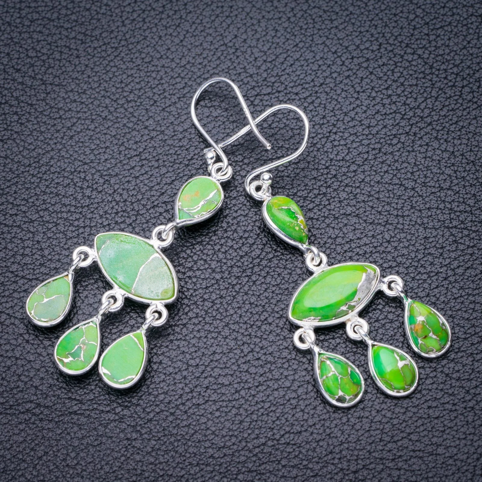 StarGems Natural Copper Turquoise Handmade 925 Sterling Silver Earrings 2" E5292
StarGems Natural Copper Turquoise Handmade 925 Sterling Silver Earrings 2" E5292