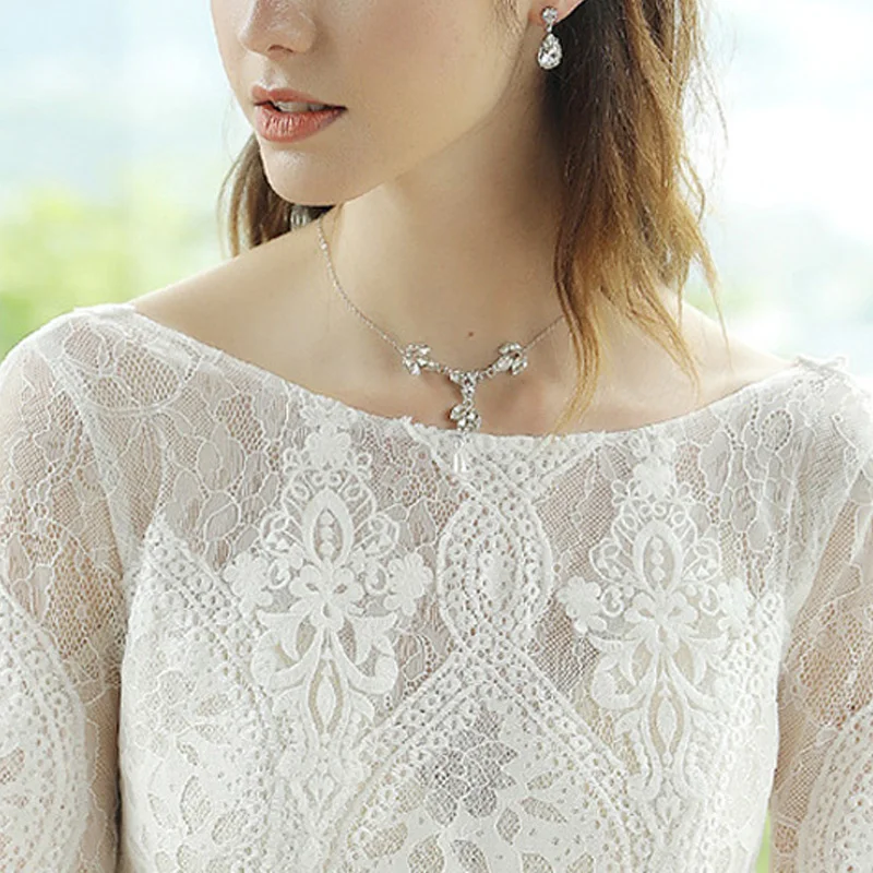 New Rhinestone Back Necklace Imitation Pearls for Wedding Backless Dress Bride Bridesmaid VN 68 | Украшения и аксессуары