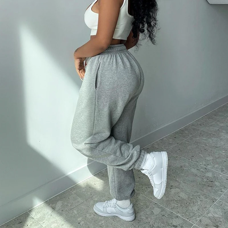 CIBBAR Casual High Waist Gray Sweatpants Women Sportwear Solid Color All-Match Long Pants Fitness Trousers Streetwear Button Fly
CIBBAR Casual High Waist Gray Sweatpants Women Sportwear Solid Color All-Match Long Pants Fitness Trousers Streetwear Button Fly