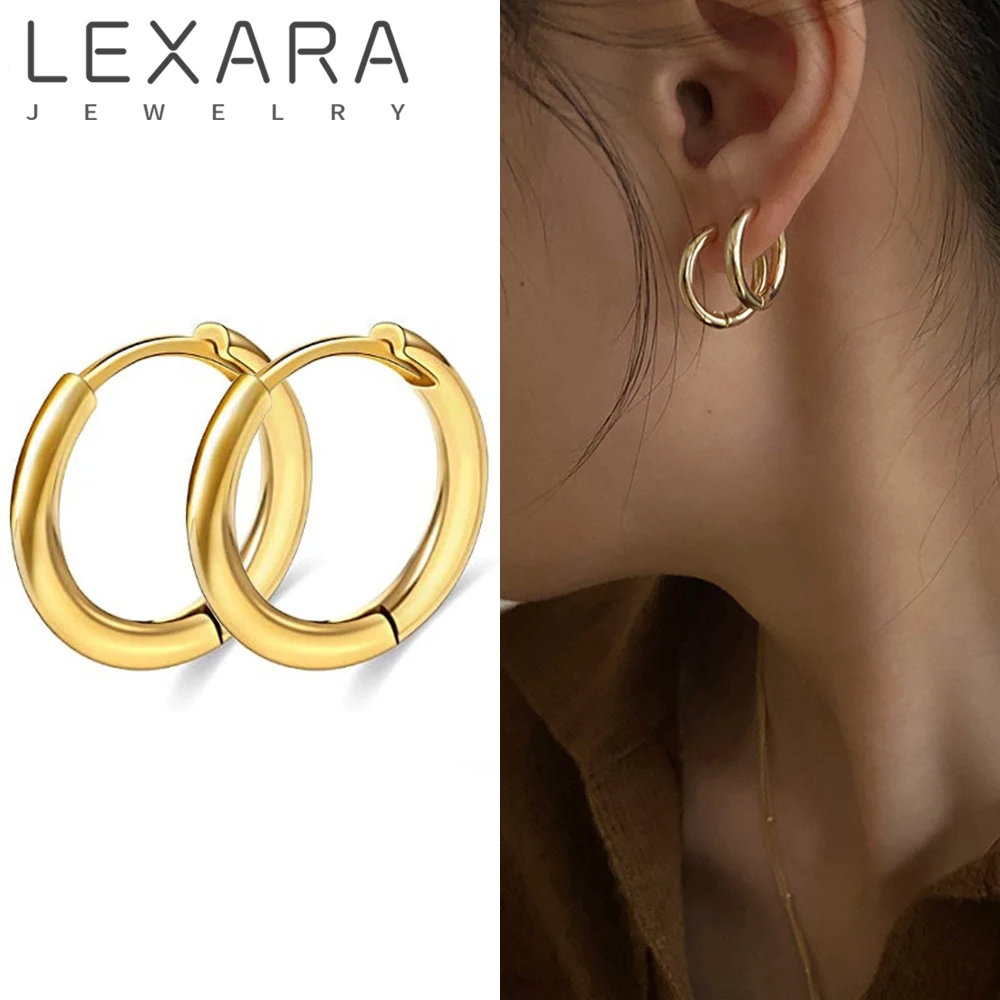 LEXARA Minimalist Glossy Gold Color Circle Hoop Earrings For Women Copper Alloy Ear Piercing Accessory Party Trend Jewelry
LEXARA Minimalist Glossy Gold Color Circle Hoop Earrings For Women Copper Alloy Ear Piercing Accessory Party Trend Jewelry