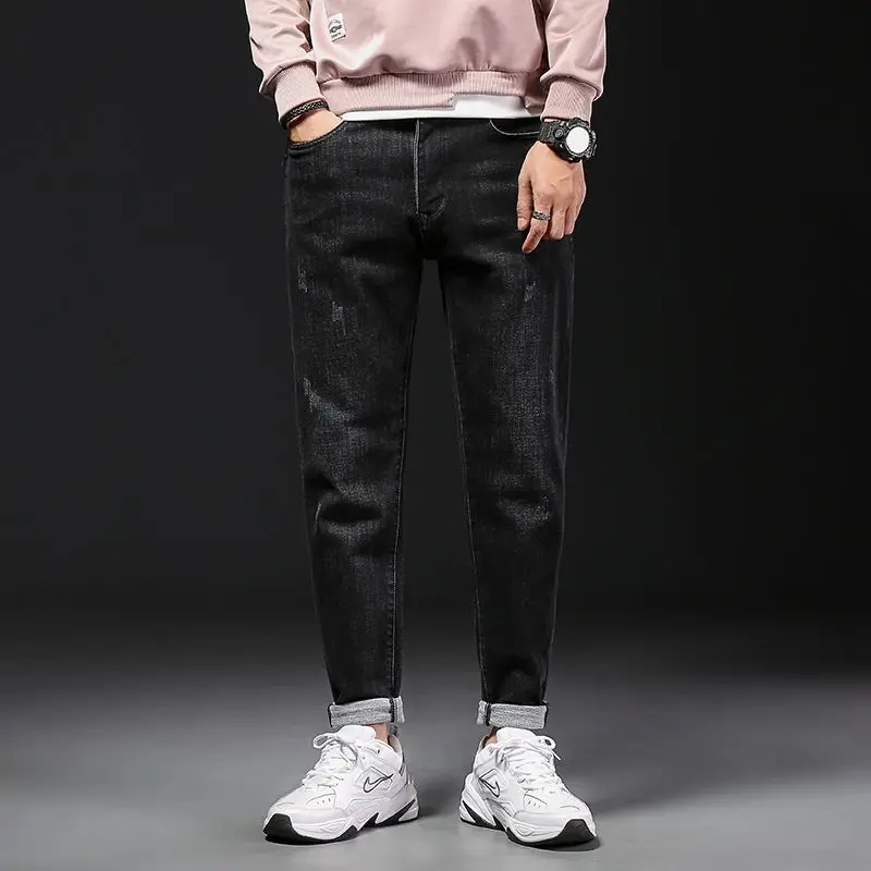 Men Jeans Winter Fleece Fashion The New Elasticity Loose Casual Little feet Black Trousers
Men Jeans Winter Fleece Fashion The New Elasticity Loose Casual Little feet Black Trousers