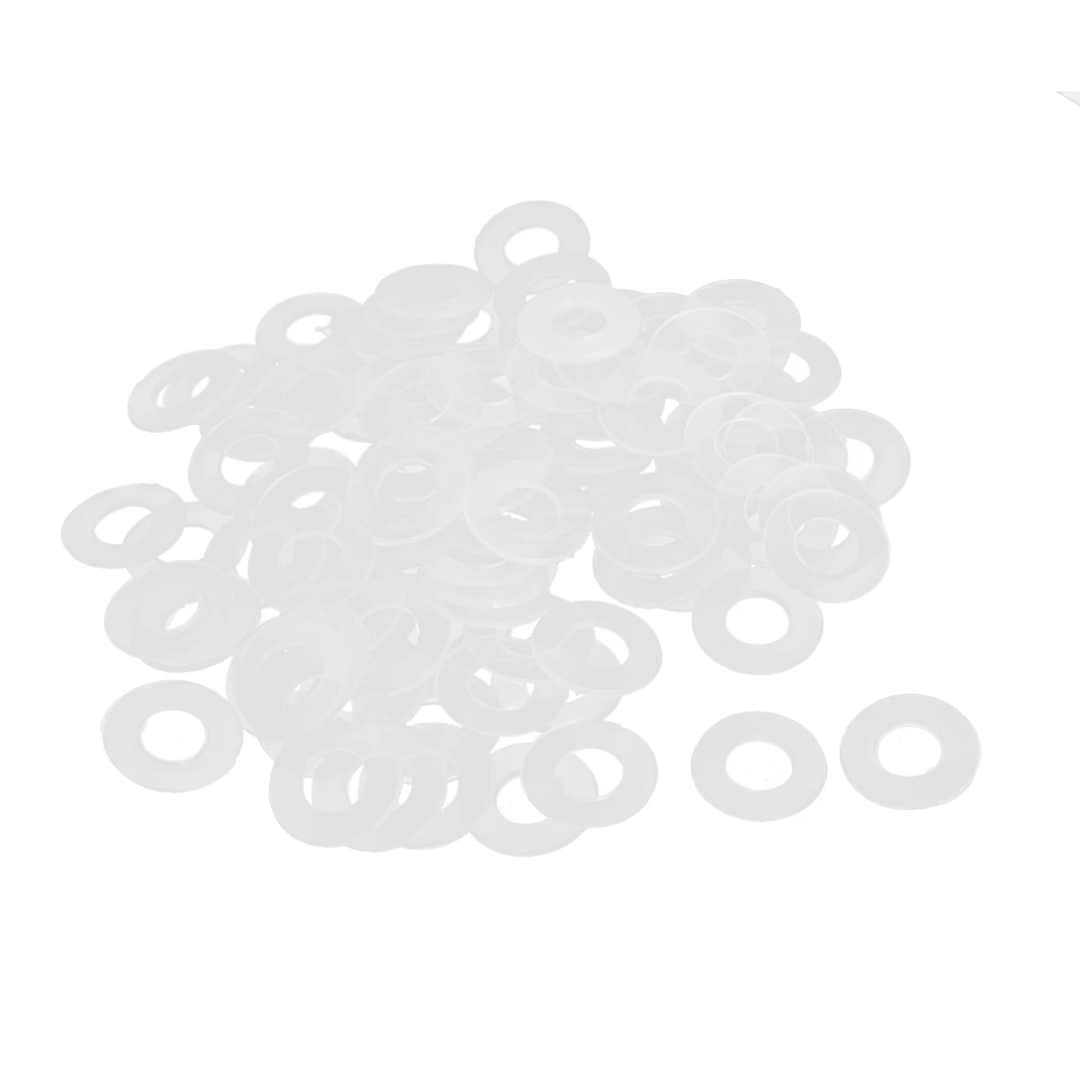 

uxcell 16mm x 8mm x 0.9mm Nylon Flat Insulating Washers Spacer Gasket Clear 100pcs