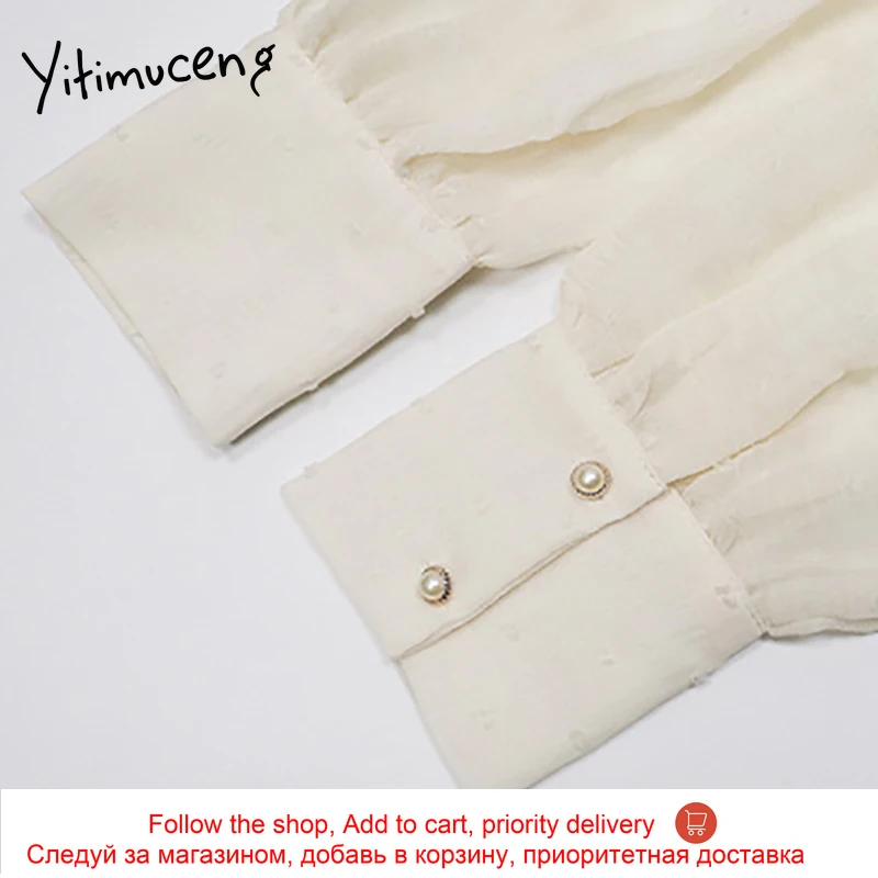 Yitimuceng Ruffles Blouse Women Bow Lace Up Shirts V-Neck Long Sleeve Straight Solid 2021 Spring Summer French Fashion Tops
Yitimuceng Ruffles Blouse Women Bow Lace Up Shirts V-Neck Long Sleeve Straight Solid 2021 Spring Summer French Fashion Tops