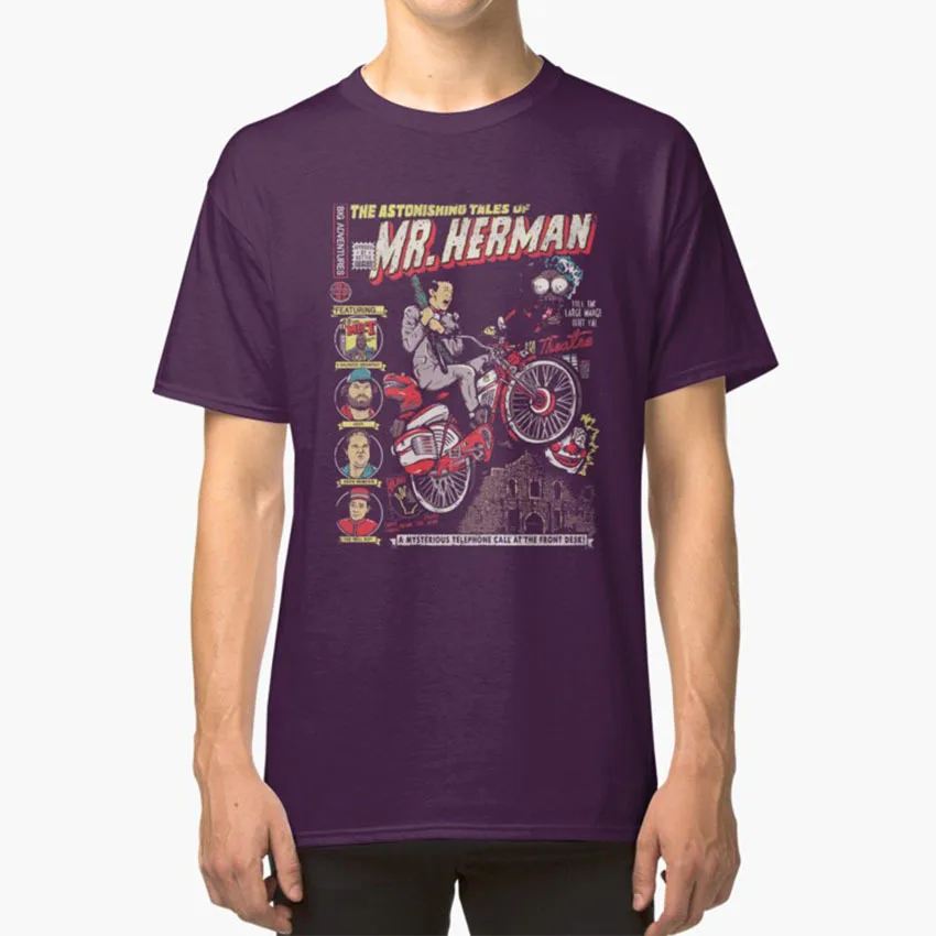 

Mr. Herman T - Shirt Peewee Pee Wee Herman Comic Bike Adventure Big