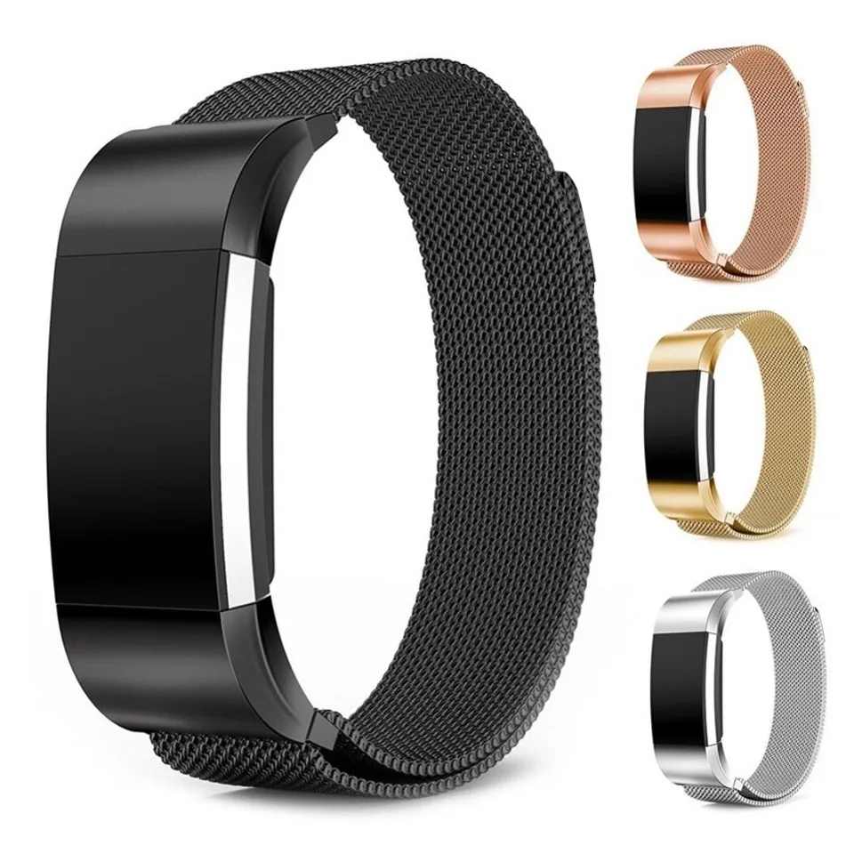 

Metal Bands for Fitbit Charge 2 Stainless Steel Magnetic Replacement Wristband Small & Large (5.5" - 9.9") mutil-color