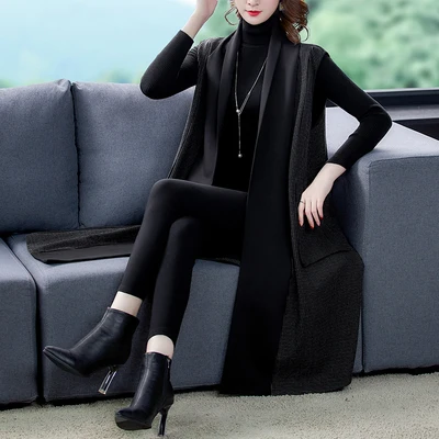 Woolen Long Vest Women Striped Woman Sleeveless Cardigan Open Stitch Woman Vest Long Loose Female Clothing Coats
Woolen Long Vest Women Striped Woman Sleeveless Cardigan Open Stitch Woman Vest Long Loose Female Clothing Coats