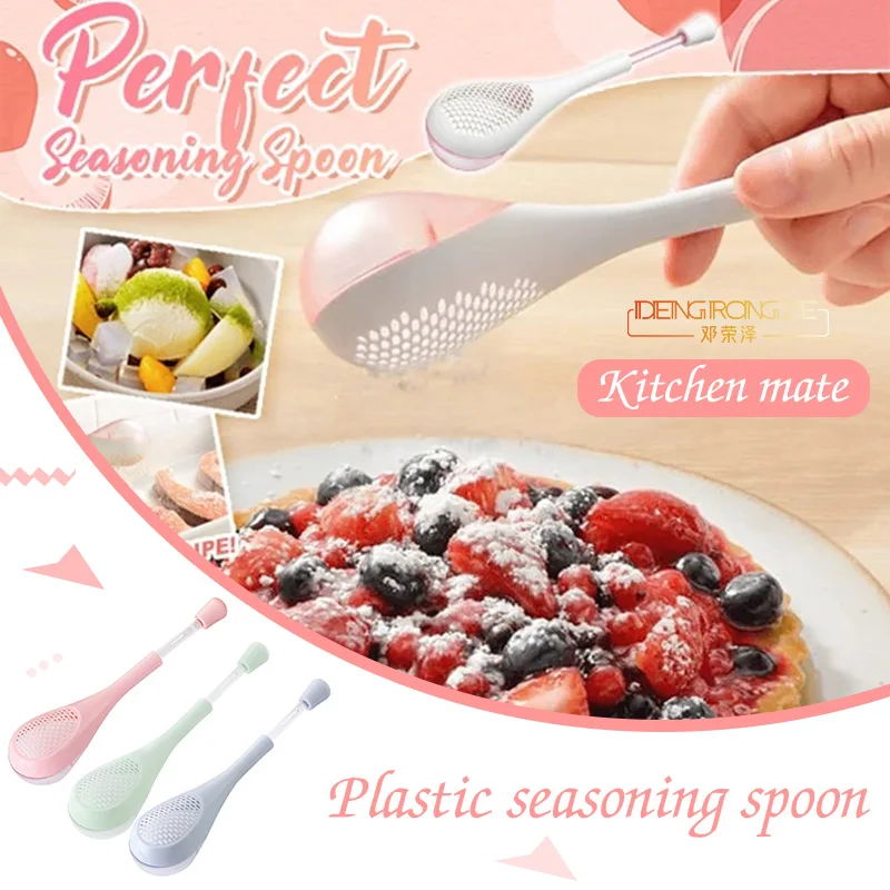 Long Handle Seasoning Scoop Plastic Spice Spoon Filter Creative Pepper Salt Spoons Kitchen Cooking Tools 4*4*18.5CM
Long Handle Seasoning Scoop Plastic Spice Spoon Filter Creative Pepper Salt Spoons Kitchen Cooking Tools 4*4*18.5CM