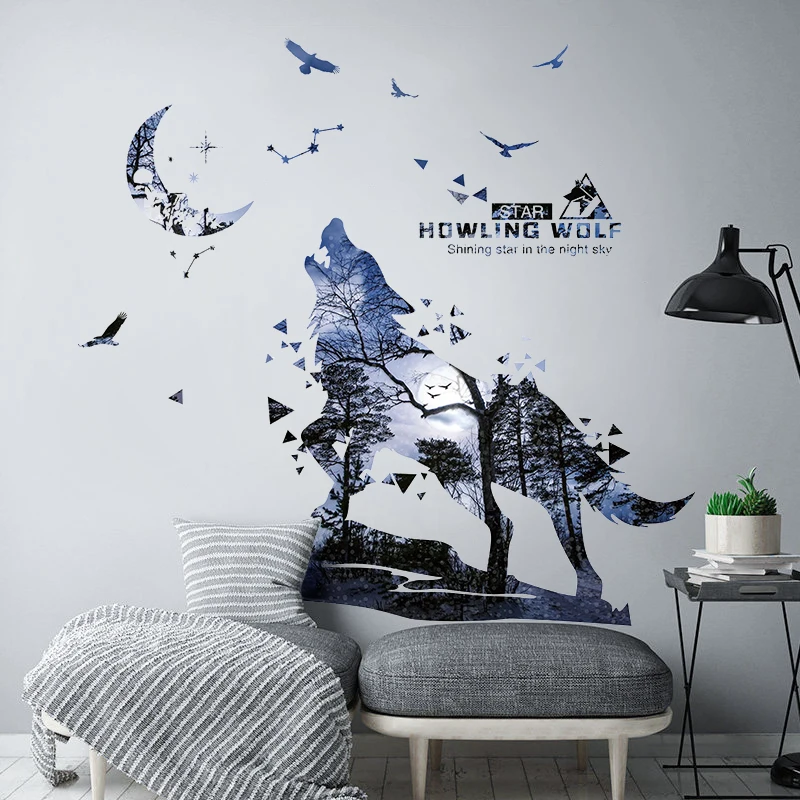 Wolf Silhouette Wall Stickers TV Sofa Background Home Decor Childrens Room Decoration Bedroom Kitchen Poster Self-Adhesive
Wolf Silhouette Wall Stickers TV Sofa Background Home Decor Childrens Room Decoration Bedroom Kitchen Poster Self-Adhesive