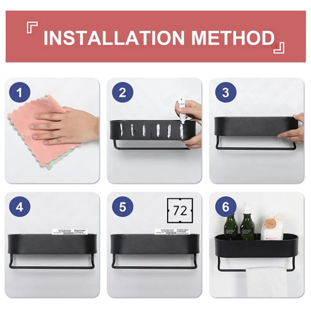 Bathroom Shower Shelf Caddy Bathroom Wall Mount Organiser Hanging Basket With Towel Rail Black Towel Storage Wall-Free Hanging
Bathroom Shower Shelf Caddy Bathroom Wall Mount Organiser Hanging Basket With Towel Rail Black Towel Storage Wall-Free Hanging