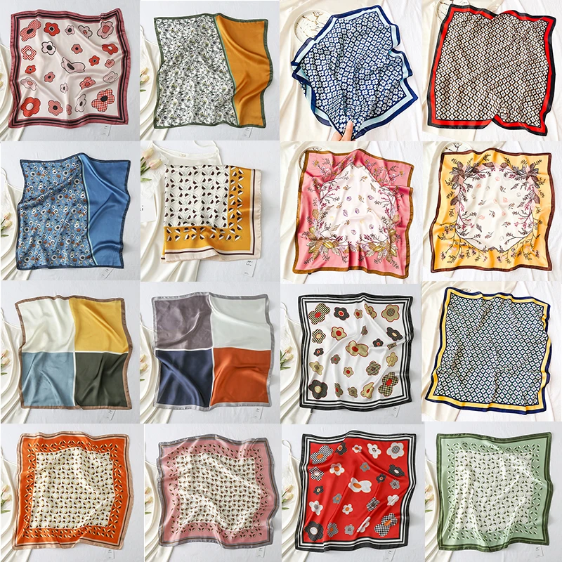 70*70cm Female Bandana Shawl Silk Satin Hair Scarf Fashion Print Small Neck Scarf Female Head Bandana Small Neck Muffler Hijab
70*70cm Female Bandana Shawl Silk Satin Hair Scarf Fashion Print Small Neck Scarf Female Head Bandana Small Neck Muffler Hijab