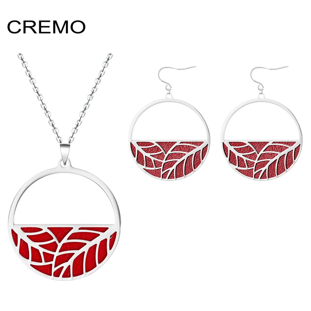 Koaem Stainless Steel Leaf Chain Necklace And Earrings Set Women Gothic Interchangeable Leather Jewelry Set Matching
Koaem Stainless Steel Leaf Chain Necklace And Earrings Set Women Gothic Interchangeable Leather Jewelry Set Matching