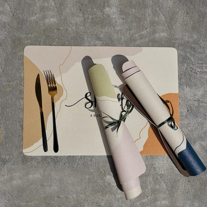 Leather Placemat for Dining Table Tableware Pad Oil Water Resistant Heat Insulation Non-Slip Tablemat Dining Kitchen Accessories 
Leather Placemat for Dining Table Tableware Pad Oil Water Resistant Heat Insulation Non-Slip Tablemat Dining Kitchen Accessories