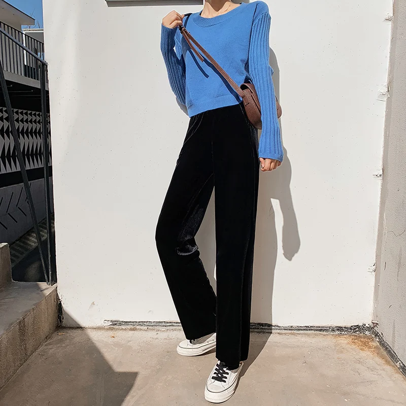 2020 Autumn Winter New Womens Mopping Pants Korean Casual High Waist Female Wide Leg Pants Solid Loose Large Size Elastic Waist
2020 Autumn Winter New Womens Mopping Pants Korean Casual High Waist Female Wide Leg Pants Solid Loose Large Size Elastic Waist