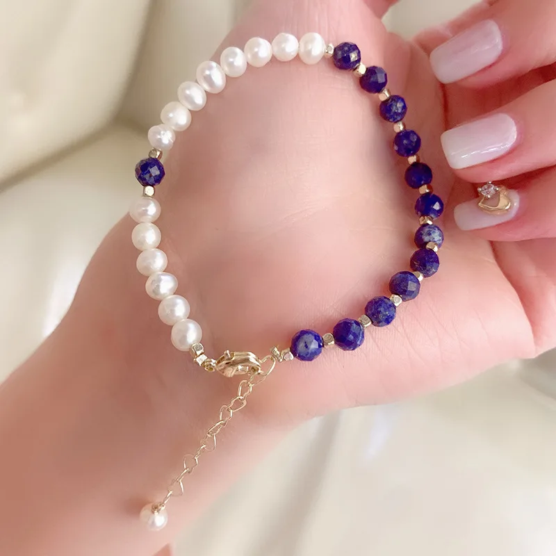 Natural Baroque Freshwater Pearl Lapis Lazuli Beads Strand Bracelets for Women Girls Original lucky gemstone pearl bracelet
Natural Baroque Freshwater Pearl Lapis Lazuli Beads Strand Bracelets for Women Girls Original lucky gemstone pearl bracelet
