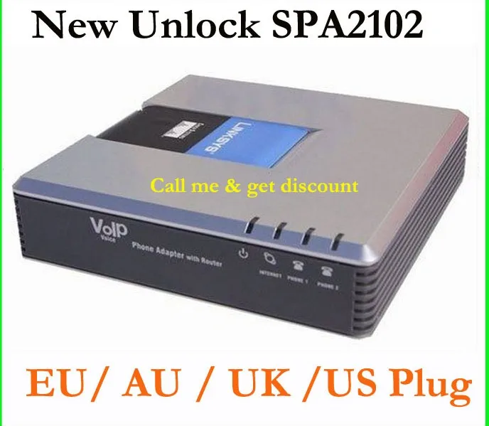 Совершенно новый разблокированный VoIP-адаптер Linksys SPA2102 с маршрутизатором