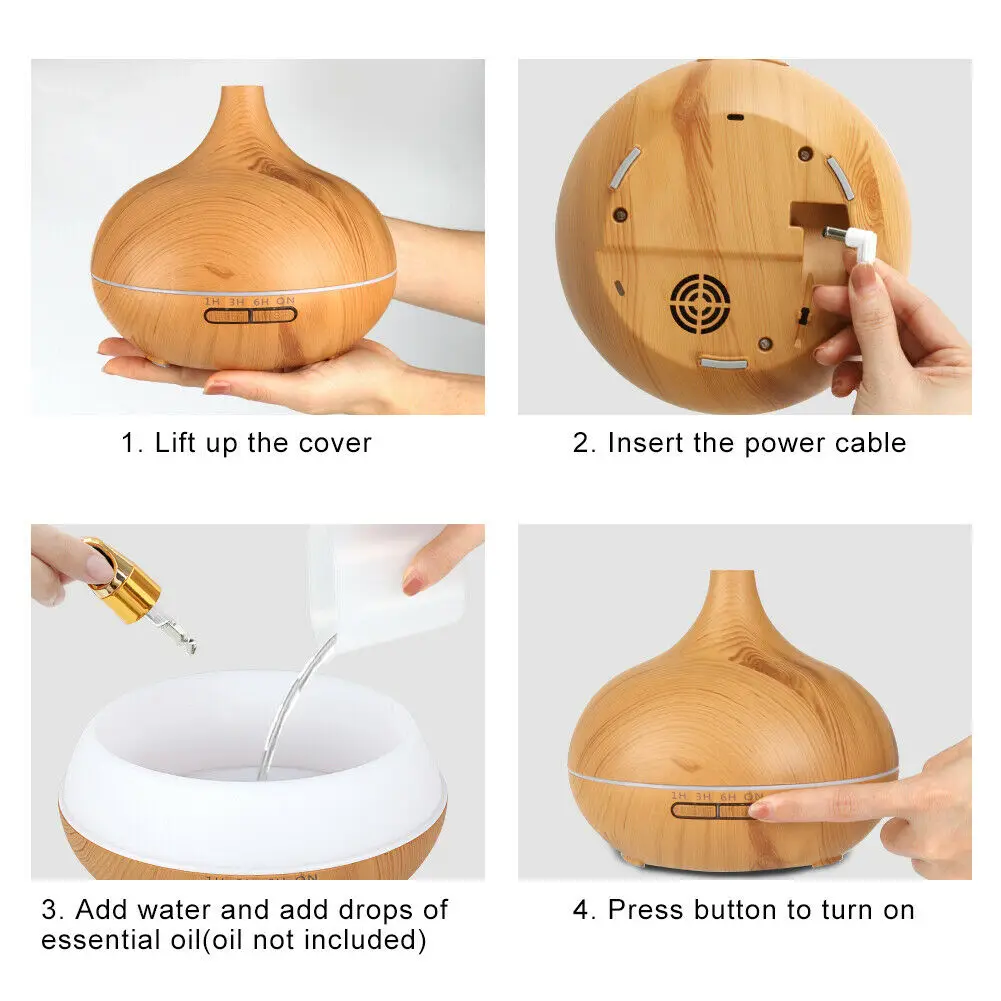 500ml Humidifier Electric Aroma Air Diffuser Wood Grain Ultrasonic Air Humidifier Essential Oil Aromatherapy Mist Maker Home
500ml Humidifier Electric Aroma Air Diffuser Wood Grain Ultrasonic Air Humidifier Essential Oil Aromatherapy Mist Maker Home