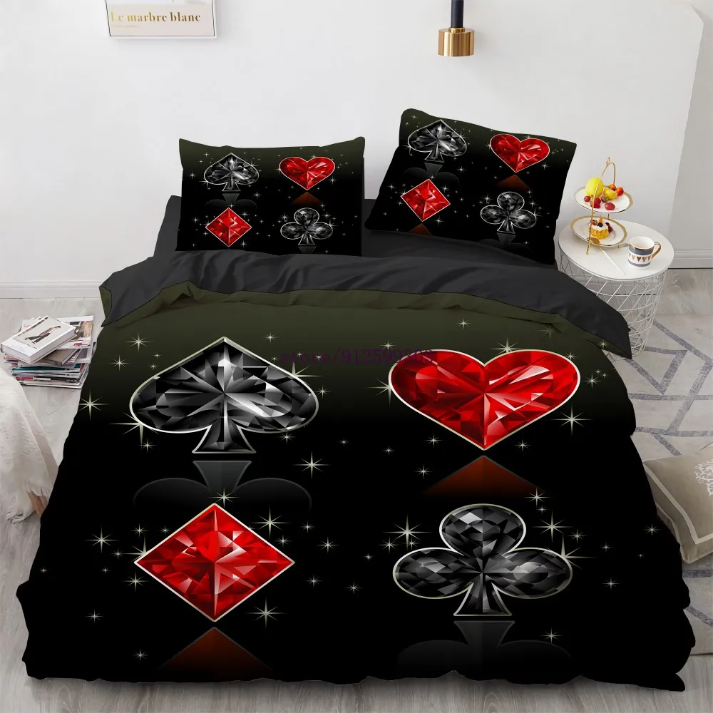 Spades Clubs Squares Hearts Poker 3Pcs Comfortable Duvet Cover PillowCase Bedding Sets Single Queen King AU/EU/US Size Bedclothe
Spades Clubs Squares Hearts Poker 3Pcs Comfortable Duvet Cover PillowCase Bedding Sets Single Queen King AU/EU/US Size Bedclothe