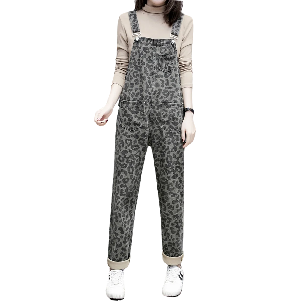 Женский слитный джинсовый комбинезон с леопардовым принтом и высокой талией, свободный Облегающий комбинезон в стиле Харадзюку, 2021 
Женский слитный джинсовый комбинезон с леопардовым принтом и высокой талией, свободный Облегающий комбинезон в стиле Харадзюку, 2021