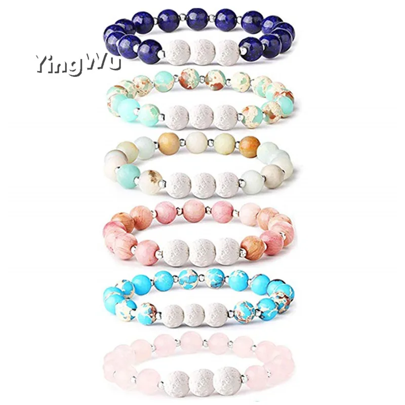 Yingwu Wholesale 6Pcs Lot Lava Rock Stone Aromatherapy Essential Oil Diffuser Bracelet for Women Natural Stone Healing Bracelet
Yingwu Wholesale 6Pcs Lot Lava Rock Stone Aromatherapy Essential Oil Diffuser Bracelet for Women Natural Stone Healing Bracelet